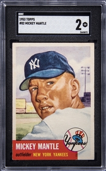 1953 Topps #82 Mickey Mantle - SGC GD 2